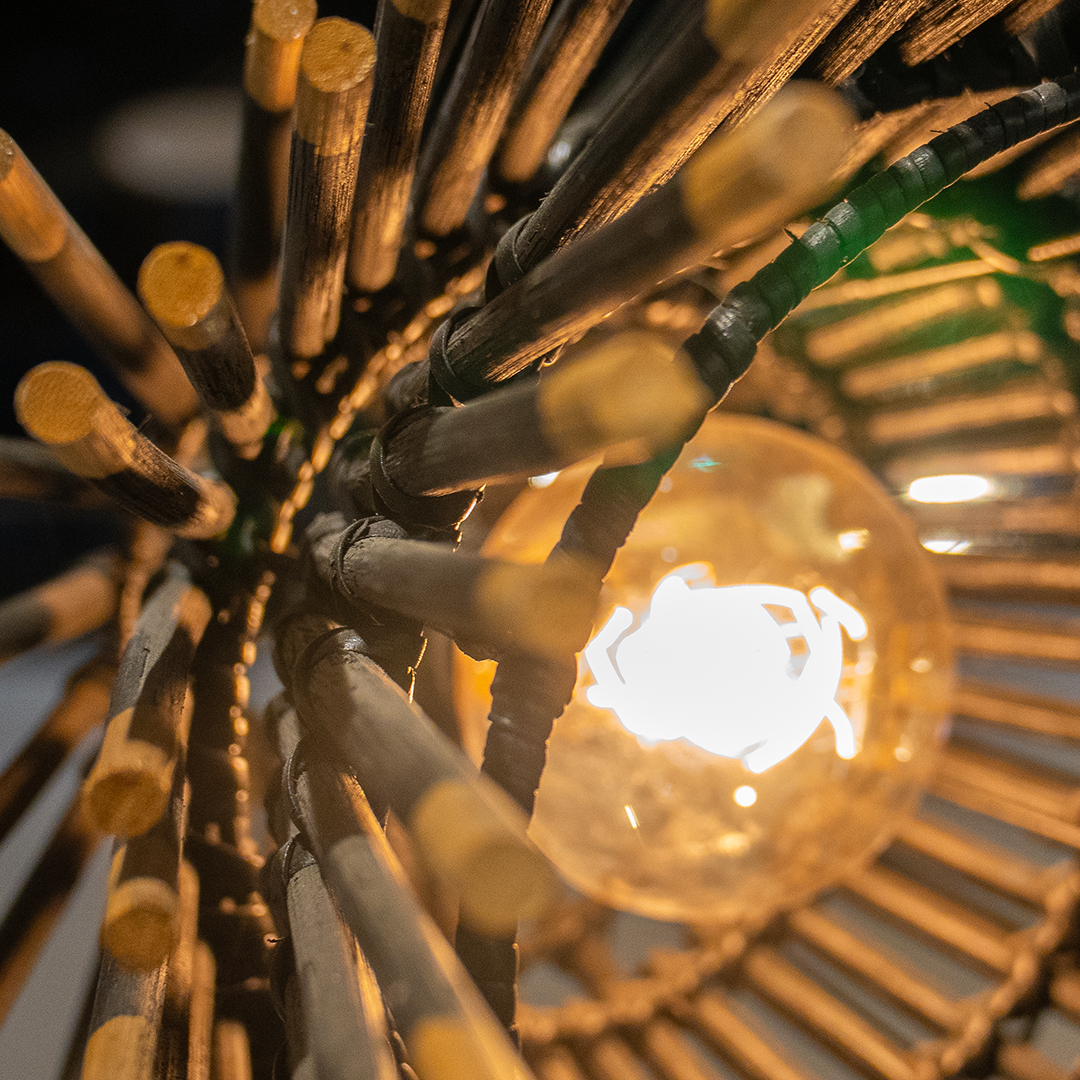 lamp made from rattan, made in the Philippines